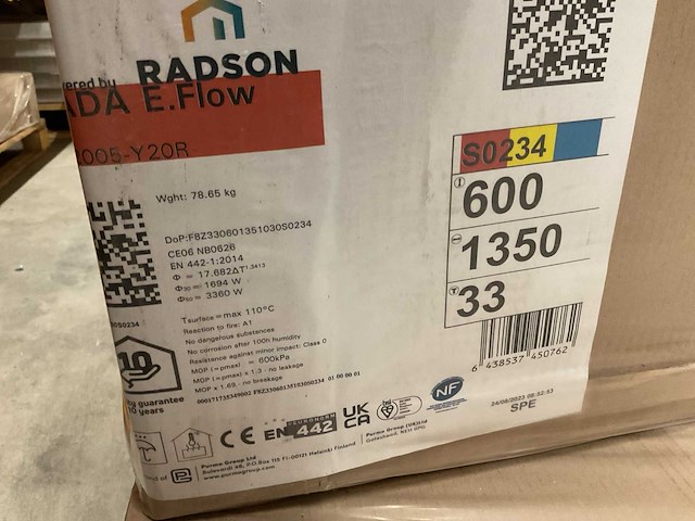 Radson parada e-flow t33 600x1350mm radiator - afbeelding 5 van  5