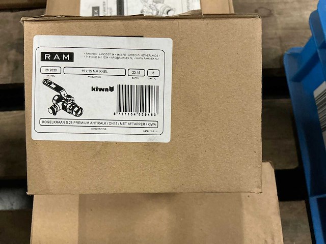 Ram kogelkraan met aftapgelegenheid 15x15mm knel (30x) - afbeelding 5 van  5
