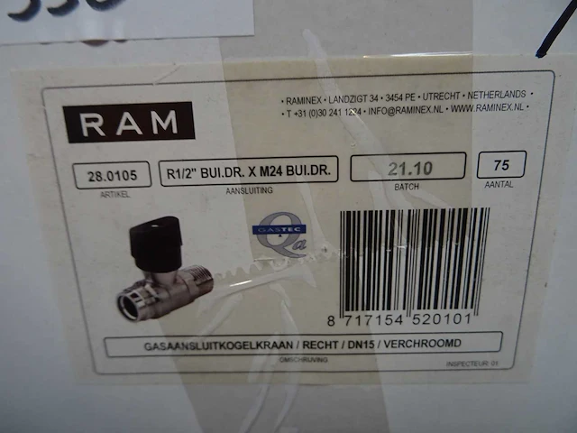 Raminex - gasaansluitkogelkraan (73x) - afbeelding 3 van  3