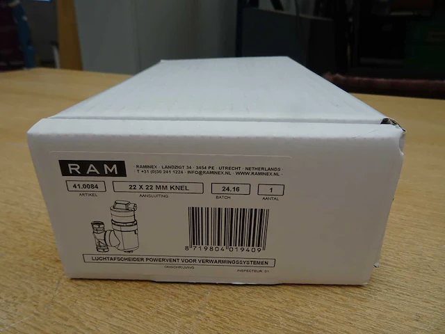 Raminex - powervent 22 x 22mm knel - luchtafscheider - afbeelding 2 van  2