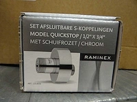 Raminex - quickstop 1/2" x 3/4" - afsluitbare s-koppeling (33x) - afbeelding 2 van  3