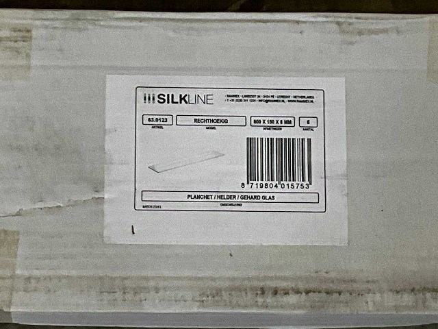 Raminex planchet rechthoekig gehard helder glas 800x150x8mm excl. houders (23x) - afbeelding 4 van  5