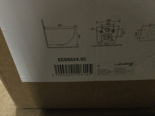 Randloos hangtoilet, aloni, eco5514.01, wit - afbeelding 2 van  3