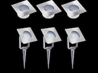 Ranex led set van 3 vloerinbouwspots evita hoekig aluminium - afbeelding 1 van  2