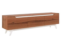 Rani - tv meubel - wit/okkernoot 180 cm - afbeelding 1 van  10