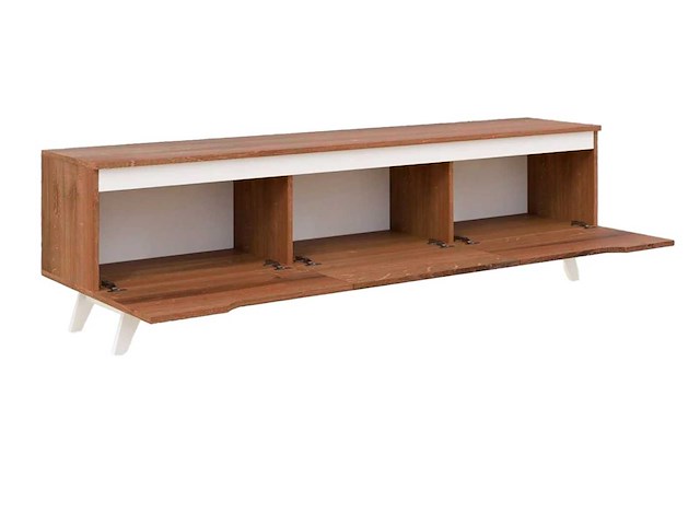 Rani - tv meubel - wit/okkernoot 180 cm - afbeelding 4 van  10
