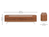 Rani - tv meubel - wit/okkernoot 180 cm - afbeelding 8 van  10