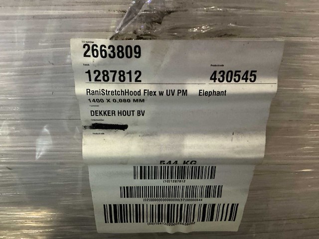 Rani flex w uv pm rollen strechhood (7x) - afbeelding 1 van  4