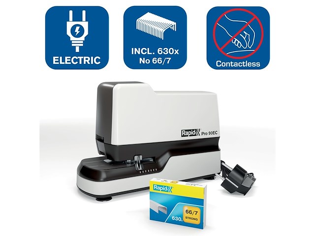 Rapid elektrische nietmachine pro 90ec niet tot 50 vel wit - afbeelding 2 van  4