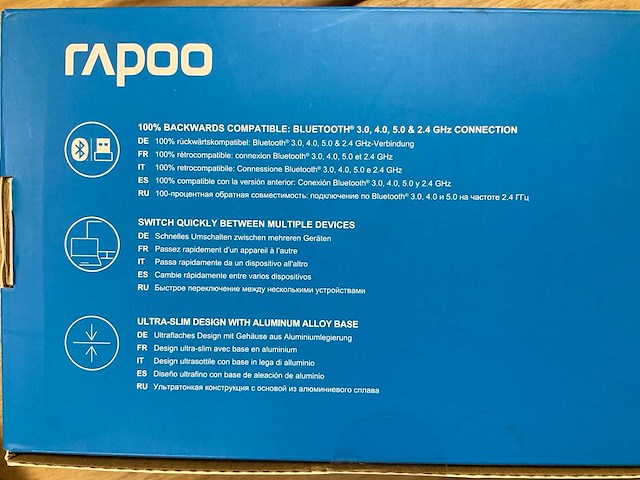 Rapoo 9700m draadloos toetsenbord en muis - afbeelding 3 van  5
