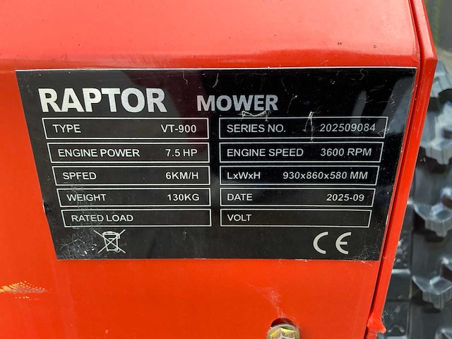Raptor vt900 r/c maaimachine / ruwterrein maaier - afbeelding 4 van  12