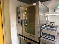 Rational - selfcooking center gas - combisteamer op rvs onderstel met afzuigkap