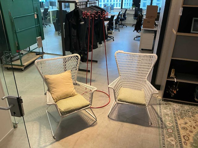 Rattan fauteuils met kapstok - afbeelding 1 van  6