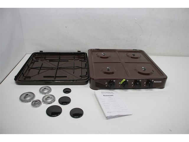 Ravanson k04br butaan gaskookplaat 4 branders bruin - afbeelding 2 van  3