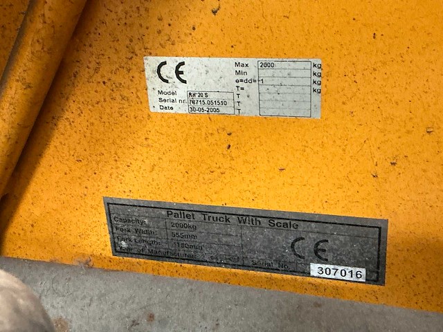Ravas rh20-s hand hydraulische palletwagen - afbeelding 8 van  8