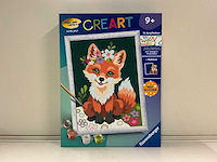 Ravensburger vos met bloemen creart schilderset (9x) - afbeelding 1 van  4