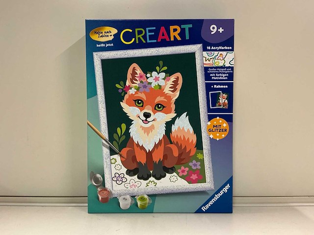 Ravensburger vos met bloemen creart schilderset (9x) - afbeelding 1 van  4