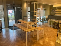 Raw steel&wood brood presentatietafel en stelling (6x) - afbeelding 1 van  5