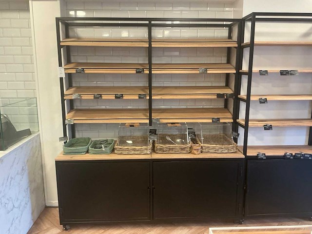 Raw steel&wood brood winkelstelling 4 planken (5x) - afbeelding 5 van  7