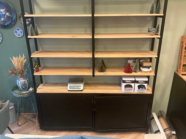 Raw steel&wood brood winkelstelling 4 planken (5x) - afbeelding 7 van  7