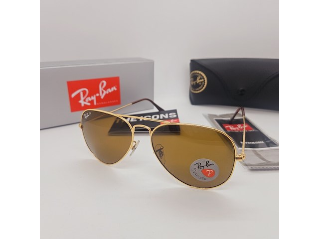 Rayban zonnebril aviator large metal arista brown polarized - afbeelding 1 van  8