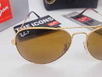 Rayban zonnebril aviator large metal arista brown polarized - afbeelding 4 van  8