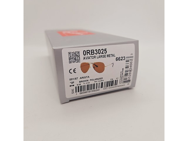 Rayban zonnebril aviator large metal arista brown polarized - afbeelding 8 van  8