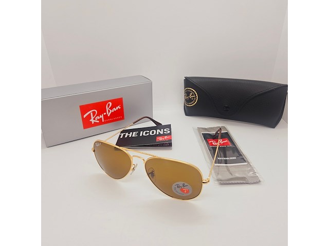 Rayban zonnebril aviator large metal arista brown polarized - afbeelding 2 van  7