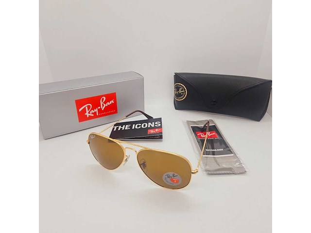 Rayban zonnebril aviator large metal arista brown polarized - afbeelding 2 van  7