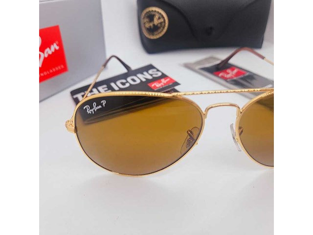 Rayban zonnebril aviator large metal arista brown polarized - afbeelding 4 van  7