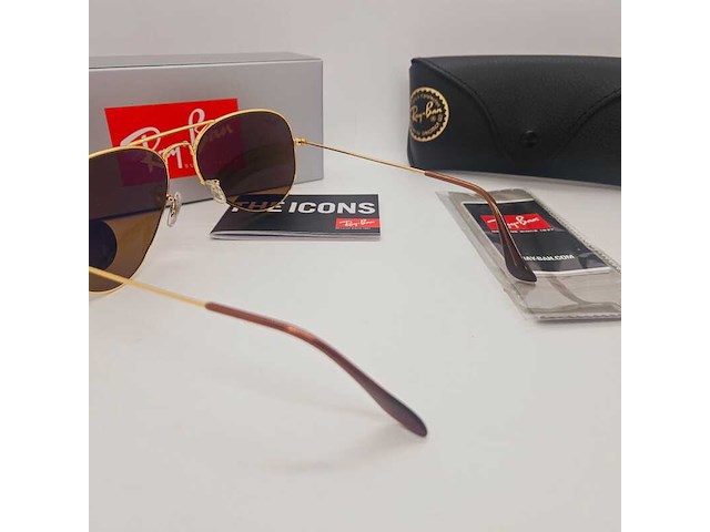 Rayban zonnebril aviator large metal arista brown polarized - afbeelding 6 van  7
