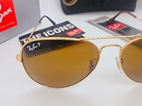 Rayban zonnebril aviator large metal arista brown polarized - afbeelding 4 van  7