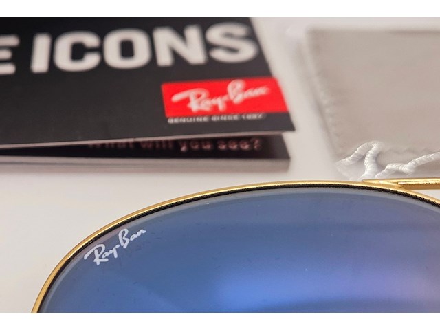 Rayban zonnebril aviator large metal arista gradient blue - afbeelding 5 van  8