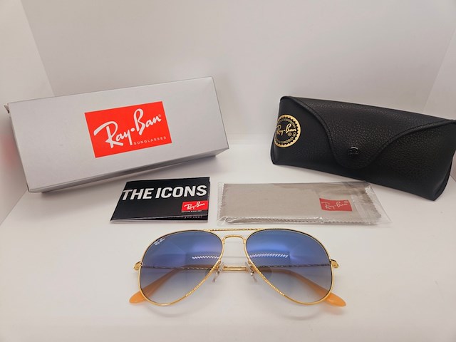 Rayban zonnebril aviator large metal arista gradient blue - afbeelding 4 van  7