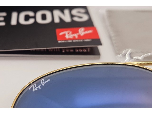 Rayban zonnebril aviator large metal arista gradient blue - afbeelding 5 van  7