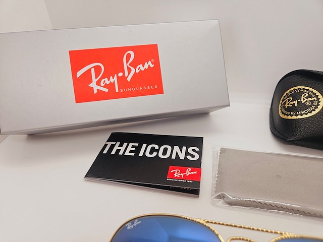 Rayban zonnebril aviator large metal arista gradient blue - afbeelding 6 van  7