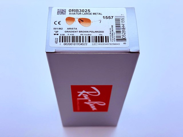 Rayban zonnebril aviator large metal arista gradient brown polarized - afbeelding 2 van  6