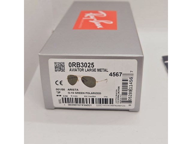 Rayban zonnebril aviator large metal arista green polarized - afbeelding 8 van  8