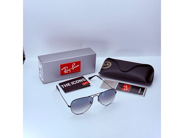 Rayban zonnebril aviator large metal black gradient blue - afbeelding 2 van  8