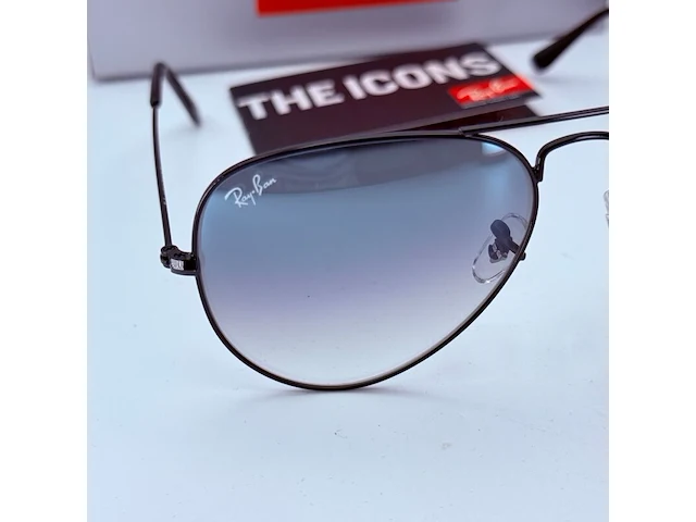 Rayban zonnebril aviator large metal black gradient blue - afbeelding 3 van  8