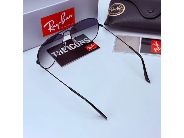Rayban zonnebril aviator large metal black gradient blue - afbeelding 6 van  8
