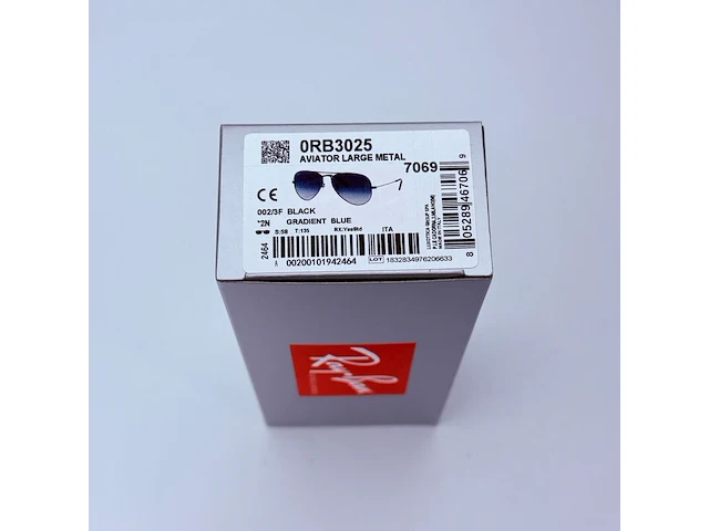 Rayban zonnebril aviator large metal black gradient blue - afbeelding 8 van  8