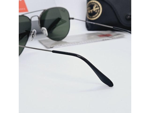 Rayban zonnebril aviator large metal black green polarized - afbeelding 6 van  6