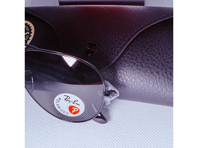 Rayban zonnebril aviator large metal black green polarized - afbeelding 3 van  7