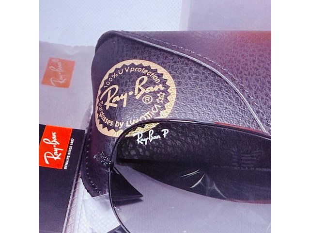 Rayban zonnebril aviator large metal black green polarized - afbeelding 3 van  7