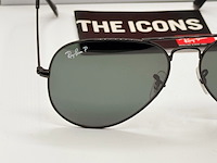 Rayban zonnebril aviator large metal black grey polarized - afbeelding 2 van  5