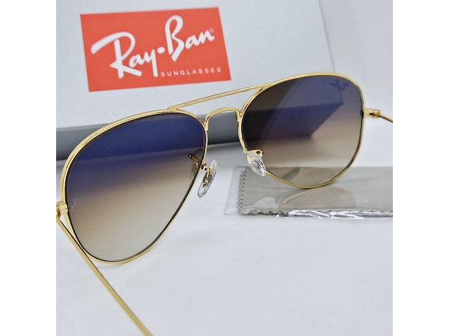 Rayban zonnebril aviator large metal gradient brown - afbeelding 5 van  8