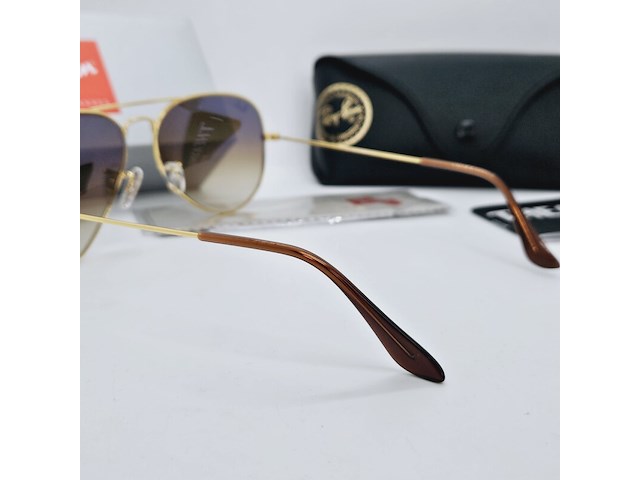 Rayban zonnebril aviator large metal gradient brown - afbeelding 6 van  8