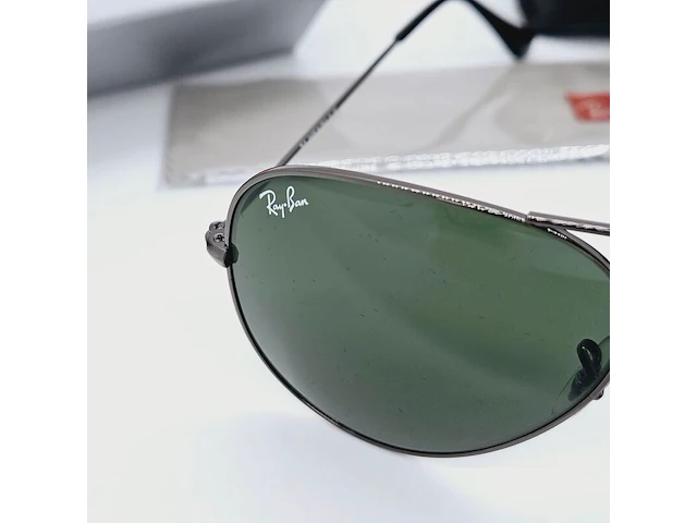Rayban zonnebril aviator large metal gunmetal green - afbeelding 3 van  6