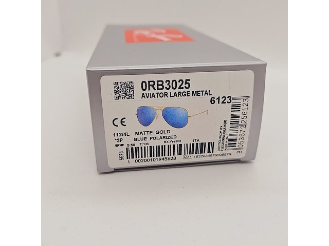 Rayban zonnebril aviator large metal matte gold blue polarized - afbeelding 6 van  6